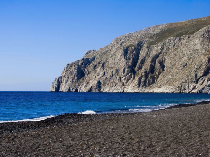 Black Sand Beaches in Santorini