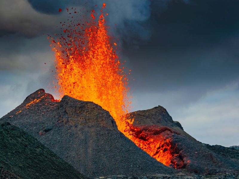 Akrotiri Santorini & Volcano of Santorini image of an erupting volcano